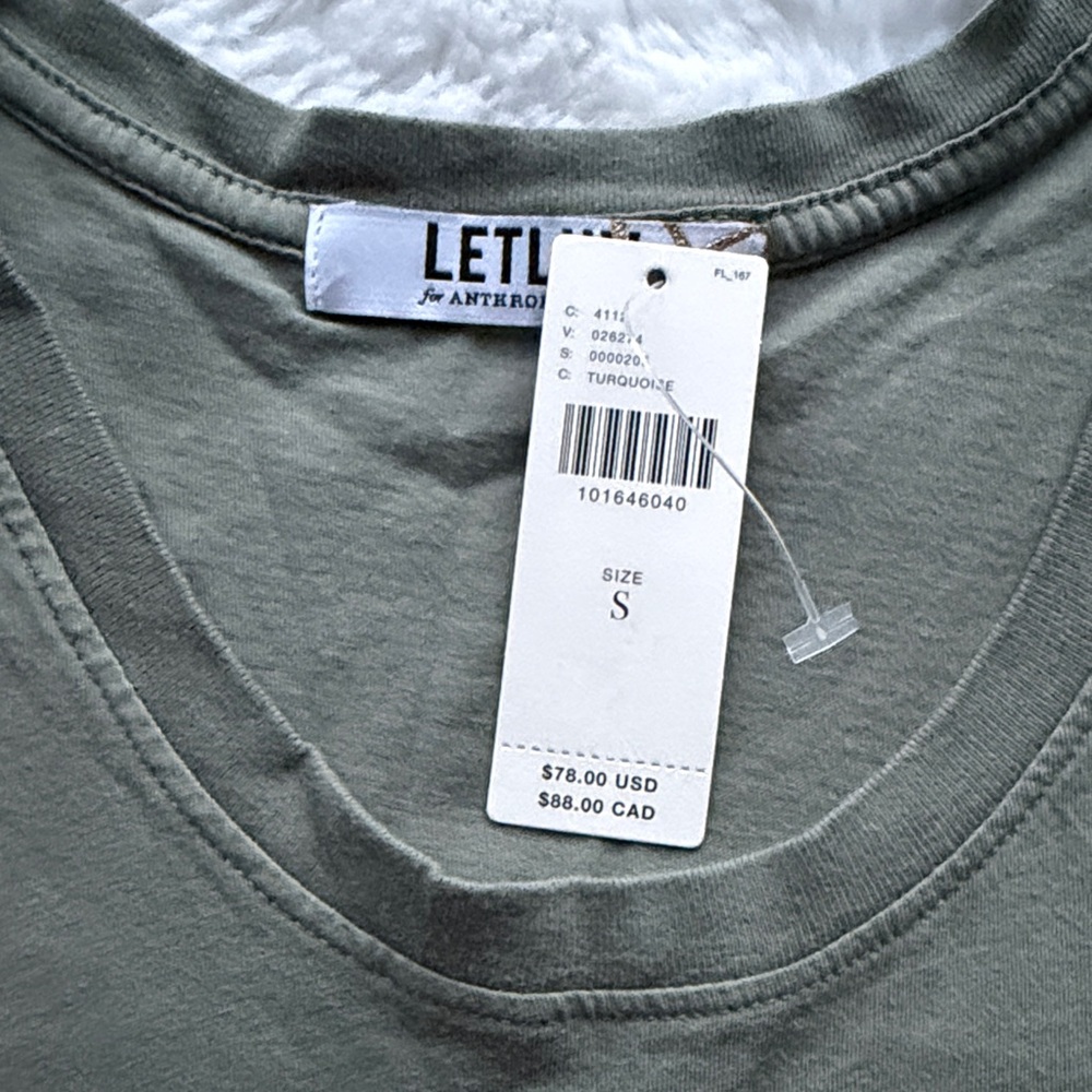 NWT Anthropologie Letluv Beach Boys Tank Top Olive Green size XS, S - Picture 8 of 9